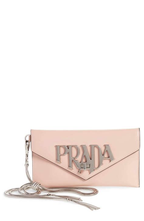 prada spazzolato leather wristlet